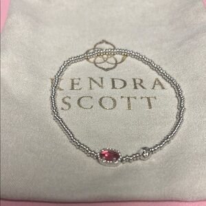 Kendra Scott Silver Bracelet with Pink Stone